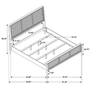 Wash and Natural Cane Eastern King Adjustable <b>Convertible</b> Modern Luxurious Panel <b>Bed</b> - Product Image 6