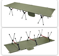 Lit de camping pliable personnalisé, robuste, pour l'extérieur, en tissu Oxford, avec cadre en aluminium, capacité de charge de 150 kg, installation rapide