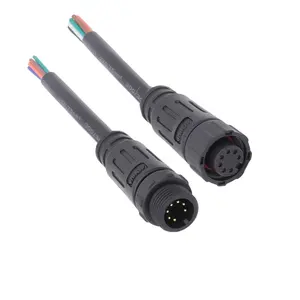 7Pin Waterproof cables M12 Connector IP68 Pre-wired Male female Led Connector for Outdoor Led Lighting application
