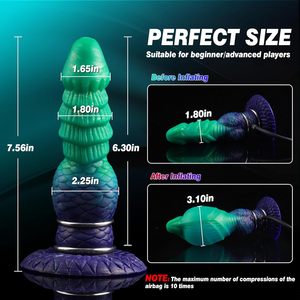 Big Fantasy Monster Alien Aufblasbarer Dildo mit Saugnapf Großes realistisches Silikon Aufblasen Dildo Sexspielzeug für weibliche Frauen - Product Image 2