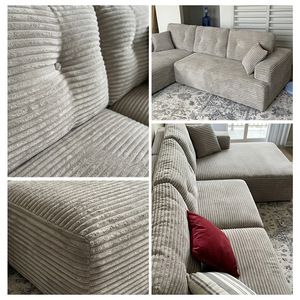 Canapé modulaire en tissu 3 places moderne avec chaise longue, prix usine, mousse haute densité, idéal pour appartement et mobilier de centre commercial - Product Image 4