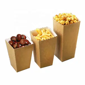 China Lieferanten Großhandel benutzer definierte bunte Papier Popcorn Box Lebensmittel qualität Kraft papier Popcorn Box