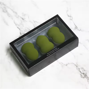 Éponges de maquillage noires personnalisées en 3 pièces, éponge cosmétique personnalisée, applicateur de maquillage avec emballage, éponges de maquillage pour fond de teint - Product Image 4