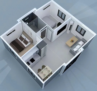 Conteneur Maison Moderne Mobile Pliable en Acier Modulaire Pliable Certifié CE Maison avec Salle de Bains Chambre à coucher Cuisine