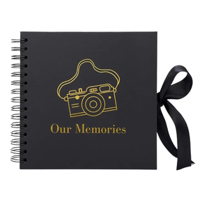 <span class=keywords><strong>Album</strong></span> photo DIY <span class=keywords><strong>noir</strong></span> avec feuille d'<span class=keywords><strong>or</strong></span>, 80 pages, livre de souvenirs, couverture artisanale en kraft - Product Image 1