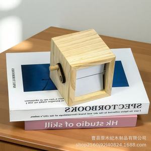 Wooden Flip Photo <b>Frame</b> Hand Cranked Square Photo Album For Home Decor - Product Image 4