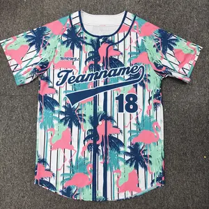 Custom Mens Streetwear Hip Hop Hawaii Beach Swim Softball Uniform Plain Baseball Jersey Sports Golf Shirts