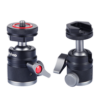 Adaptateur de fixation pour chaussure en alliage d'aluminium, rotatif à 360 degrés, mini rotule avec vis de trépied 1/4, portable pour appareil photo, caméscope et smartphone