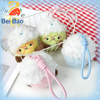 Porte-clés en peluche cupcake de 4 pouces, avec garniture crémeuse moelleuse et mini verres, figurine dessert pour pendentif de sac, jouet de jeu d'arcade à attraper, en stock en gros