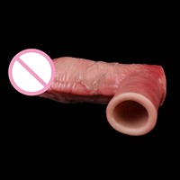 Manchon réaliste pour pénis OS-ADL5140S/L avec veines réalistes, anneau pénien, préservatif réutilisable en silicone, jouets sexuels pour hommes, agrandisseur de pénis, érection
