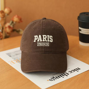 Gorra de Béisbol Bordada con la Palabra 'PARIS' en 6 Colores, Gorra de Algodón Lavado Estilo Dad Hat, Gorra de Sol Casual Ajustable para Hombre y <span class=keywords><strong>Mujer</strong></span> - Product Image 2