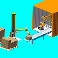 Robot industriel entièrement automatique pour le chargement et le déchargement de conteneurs mobiles avec convoyeur pour un déchargement et un chargement efficaces