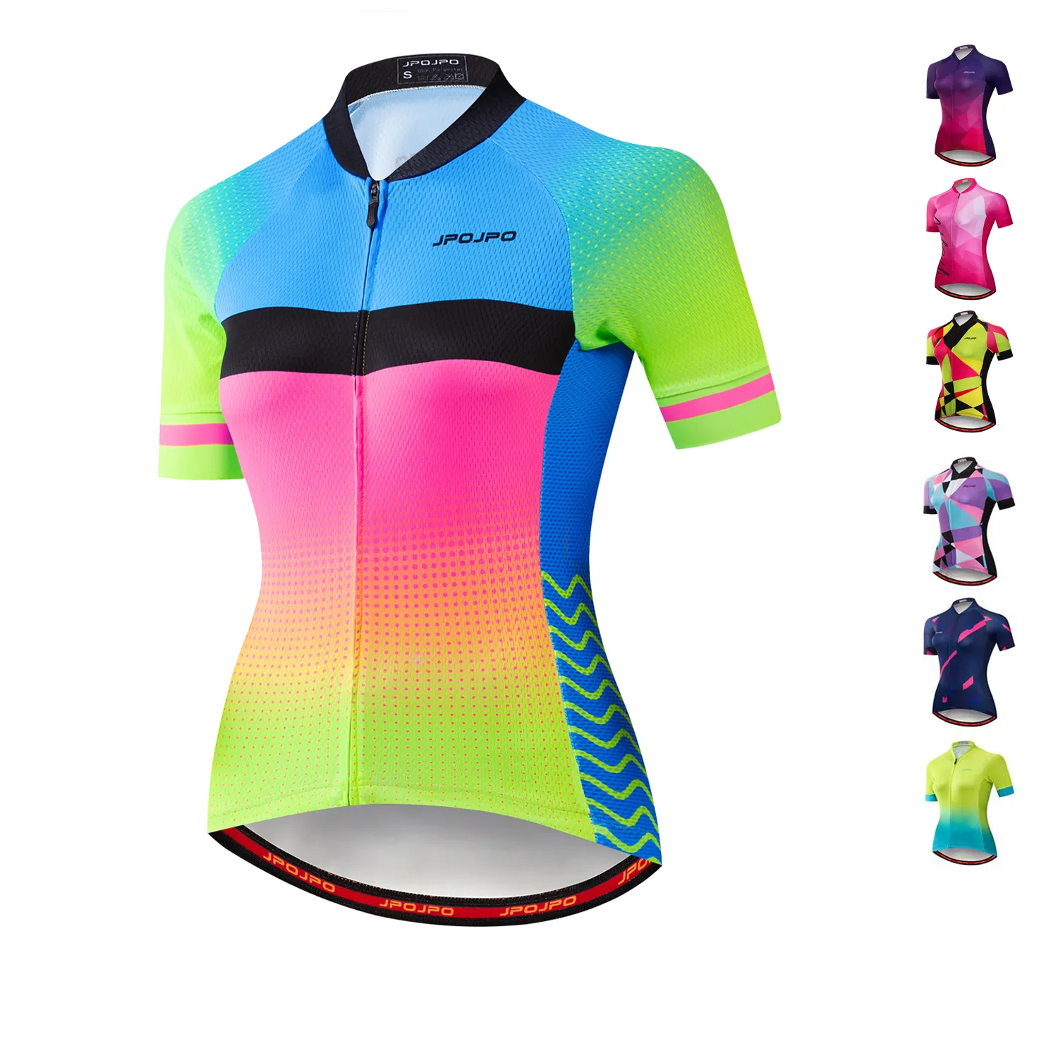 JPOJPO Women's Cycling Jersey Short Sleeve Jacket Cycling Shirt Quick Dry Breathable Mountain Clothing Bike Top 