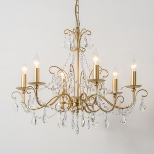 Lustre en cristal vintage en cuivre de style américain classique de luxe français pour <span class=keywords><strong>restaurant</strong></span>, salon, hôtel, chambre à coucher, luminaires suspendus - Product Image 2