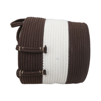 Panier de rangement en corde de coton tissé avec poignée, panier en corde de coton, panier tissé à la main
