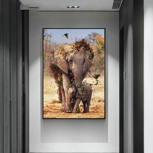 Vente en gros et livraison directe 100% peint à la main abstrait fait à la main <span class=keywords><strong>peinture</strong></span> à l'huile éléphant <span class=keywords><strong>Art</strong></span> mur toile <span class=keywords><strong>peinture</strong></span> - Product Image 5