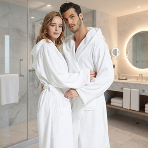 Bata <span class=keywords><strong>de</strong></span> Baño <span class=keywords><strong>de</strong></span> Algodón Puro para <span class=keywords><strong>Hotel</strong></span>, Material <span class=keywords><strong>de</strong></span> Toalla Gruesa para Otoño/Invierno, Camisón Largo con Capucha para Niños y Adultos (Padre-Hijo), Unisex - Product Image 2