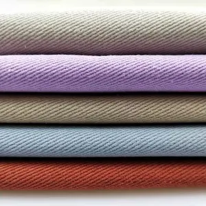 100% Cheap Customized Cotton Twill Plain Dyed Washed Fabrics D312 for Mens Pants