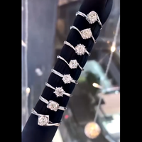 Messi 3 gün teslimat kadın hediye nişan düğün takısı stok 18k altın def moissanite yüzük satışa