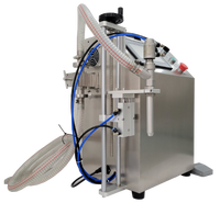 Machine de remplissage de liquides pneumatique semi-automatique pour applications chimiques, boissons, cosmétiques, alimentaires, haute précision