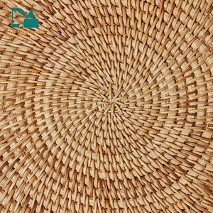 Napperon en verre de rotin traditionnel personnalisé Napperon en silicone imprimé pour salon chambre cave à vin frange en gros - Product Image 1