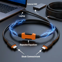 Câble d'extension USB Type C actif avec répéteur, 5 m, USB 3.1 Gen1, 5 Gbps, mâle-mâle