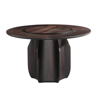 Table à manger ronde en verre trempé, noir et blanc, Table en métal robuste