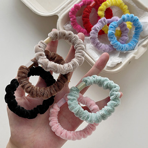 Chouchous en velours personnalisables avec logo, couleur unie, élastiques doux pour queue de cheval, pour femmes, usage quotidien - Product Image 1
