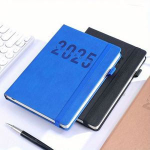 Agenda quotidien 2025, 365 jours, carnet en cuir, format A5, couverture rigide, reliure cousue, une page par jour, organiseur - Product Image 4