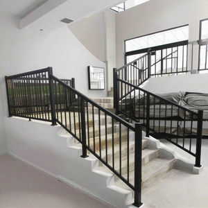 מעקה מדרגות מודרני מברזל יצוק, מעקות, מוטות, מלוטש כמראה, התקנה על הרצפה, רכיבים עמידים בפני חלודה למרפסת דירה - Product Image 3