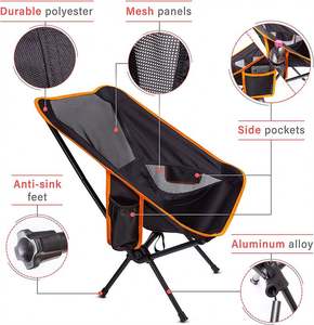 Chaise de camping pliable promotionnelle en nylon durable de haute qualité, logo personnalisé, design léger et portable, style simple - Product Image 4
