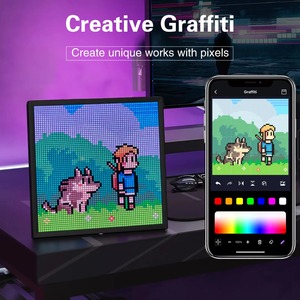 Reloj Despertador con Pantalla de 64*64 Píxeles, Arte de Píxeles Personalizado DIY, Luz Ambiental LED Inteligente, Decoración Creativa de Escritorio, Adorno, Regalo Práctico - Product Image 1