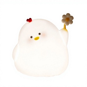 Cute Chicken Bedroom Night Lamp LED Touch Control Rechargeable Silicone Dimmable Color-Changing Soft <b>Light</b> for Baby <b>Nursery</b> - Product Image 2