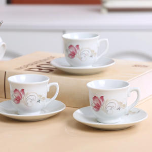 Nouvel ensemble de tasses à café en céramique de style européen, motif rose, 6 tasses et 6 soucoupes, coffret cadeau, pour le thé de l'après-midi - Product Image 2