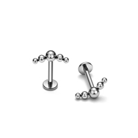 5 Piezas al por Mayor de Piercings de Titanio F136 para Nariz, Oreja y Labio, con Rosca Interna, Tipo Push Pin, Joyería Corporal, Oro 24K, Zirconia, Regalo de Boda