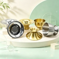 Bol à dessert et à crème glacée commercial en acier inoxydable 304, écologique, moderne, multi-spécifications, tasse créative pour snacks, buffet froid