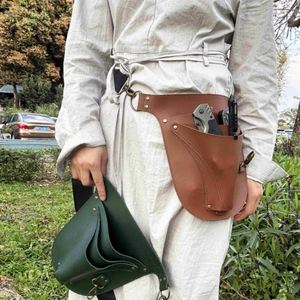 HR Portable Gardener Holster Waist <b>Pouch</b> Durable Gardener Farmer <b>Tools</b> Holster Leather Gardening <b>Tool</b> <b>Belt</b> for Gifts - Product Image 1
