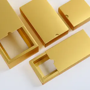황금 마분지 종이 색깔 금박에 의하여 금속을 입힌 종이상자 디저트 선물 상자
