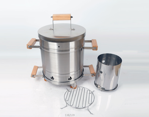 Barbecue à charbon de bois moderne en acier inoxydable, léger, durable, portable, chauffage rapide, fumoir extérieur, barbecue, foyer de camping, chauffage - Product Image 1