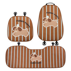 Coussins de siège de voiture amusants pour chiots, en peluche épaisse, chauds pour l'hiver, antidérapants, décoratifs, lot de 3 4 - Product Image 5