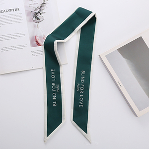 Tùy Chỉnh In Logo Hẹp Chiếc Khăn Cạnh Twill Túi Khăn Lụa Thiết Kế Túi Xách Ribbon Tóc Chiếc Khăn - Product Image 3