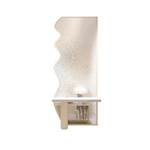 Paravent pliant en verre ondulé, structure en acier inoxydable, design postmoderne pour salon et salle de bain, avec rangement intégré - Product Image 2