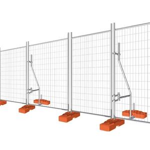 Hot-nhúng mạ kẽm tạm thời hàng rào Panels cho xây dựng trang web sử dụng sân di động an ninh bền UV kháng 3D mô hình - Product Image 3