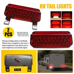 2 feux arrière LED rouges, clignotants, feux de plaque d'immatriculation pour remorque, camion, camping-car - Product Image 1