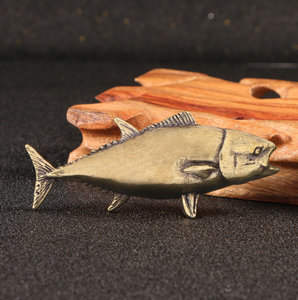 रेट्रो पीतल के गहने गहरे समुद्र टुना पीतल शिल्प सिमुलेशन मछली संग्रह - Product Image 3
