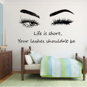 Citazione dell'autoadesivo della parete delle belle ciglia dell'occhio di vendita calda per la stanza della ragazza - Product Image 3