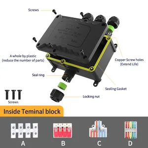 E-Weichat 2024 M2068Xl 4 Way 450V 40A Ip68 Ledกันฝนและแดดกล่องแยกแสงภูมิทัศน์กล่องEnclosure