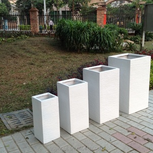 Pots de jardin suspendus au sol de grande taille personnalisables en direct d'usine 2024, légers, écologiques, en argile fibreuse blanche, pour exposition - Product Image 4