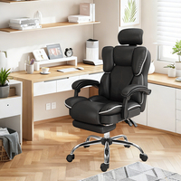 Fauteuil de bureau de direction ergonomique en cuir moderne avec repose-pieds réglable et rétractable – Vente en gros