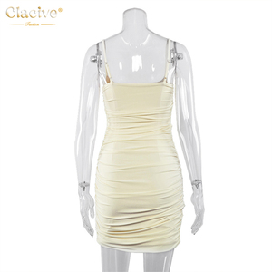 Clacive Spaghetti Correa hueco cordón vestidos de verano casuales de las mujeres Ropa Mujer vestidos de moda de las mujeres - Product Image 4